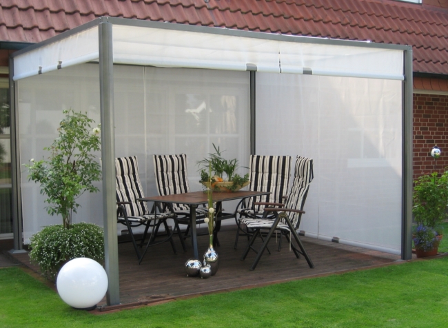 Design Leco Garten Pavillon Quadro 300x350 Sonnenschutz Windschutz